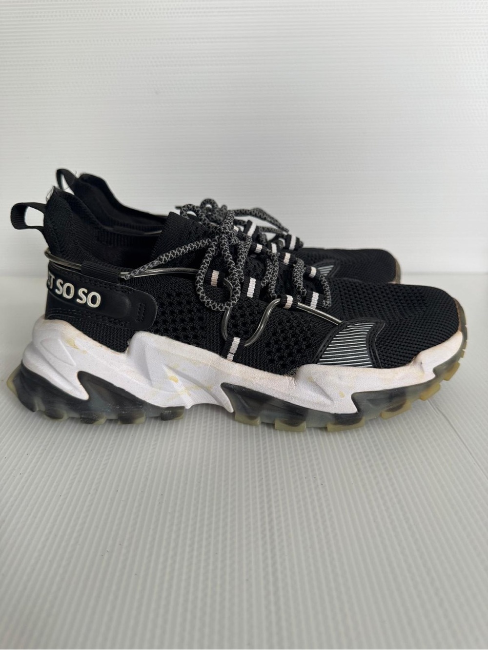 Women’s Black Knit Athletic Sneakers - Comfortable Everyday Running Shoes